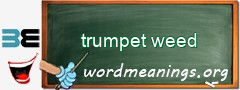 WordMeaning blackboard for trumpet weed